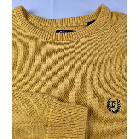 Chaps Ralph Lauren Men's Size Medium Yellow Long Sleeve Sweater - Picture 2 of 7